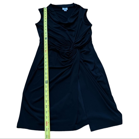 WORTHINGTON PETITE STRETCH DRAPED WRAP BODYCON BLACK DRESS SIZE‎ PM - Picture 7 of 12